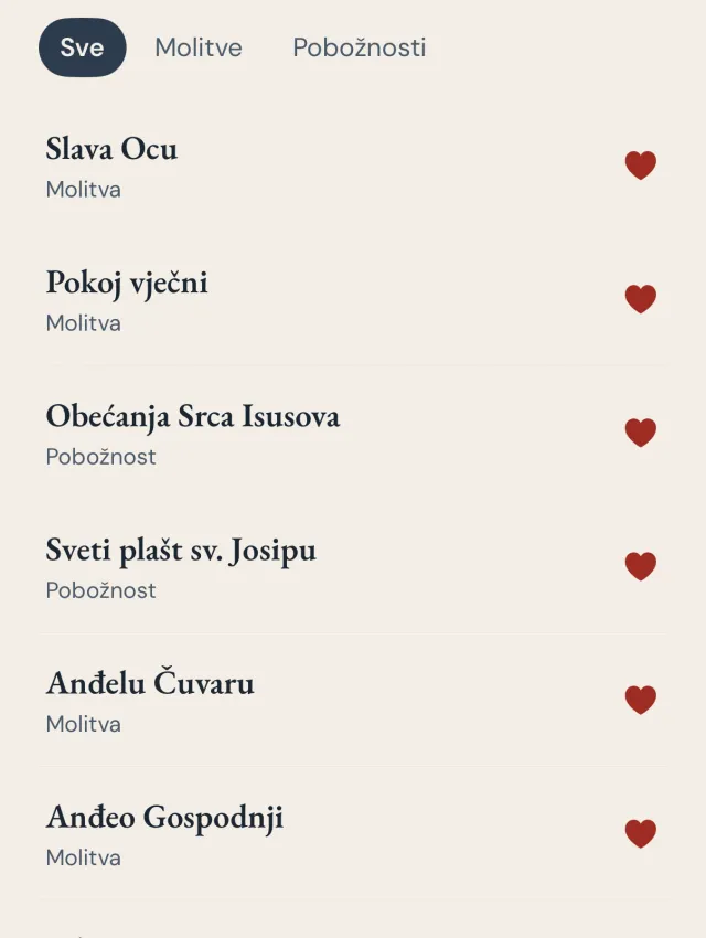 Pobožnosti i molitve spremljene u omiljene